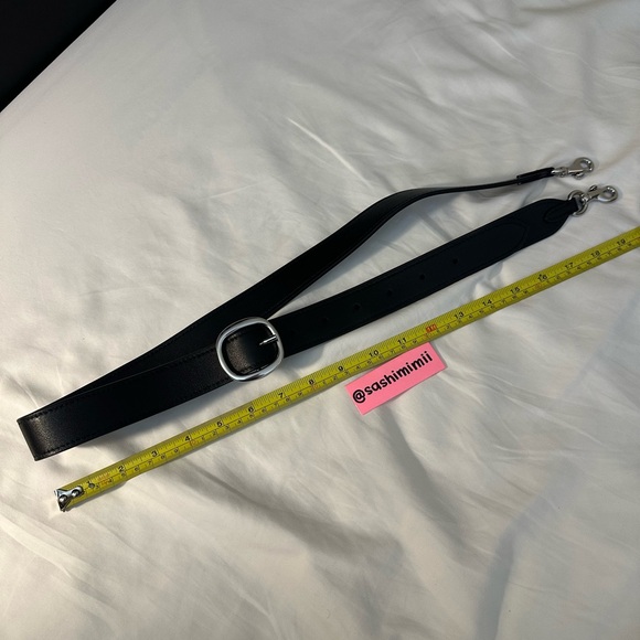 Coach Black Leather Crossbody / Shoulder Bag Strap with Silver Hardware - Picture 3 of 4